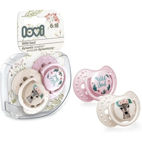 Lovi Soother 6-18 Months, Baby Dummies With Silicone Teat, Dynamic Tip, Wild