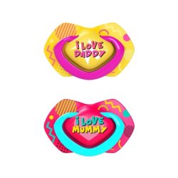 Canpol Babies Silicone Pacifier Neon Love Girl 0-6m - Pack of 2