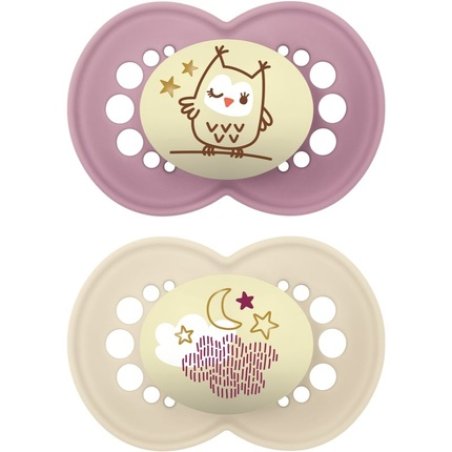 MAM Original Night 6m Pacifier - Girl, Pack of 2