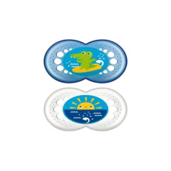 Mam Baby Original Soother 16 Silicone Blue Pack Of 2