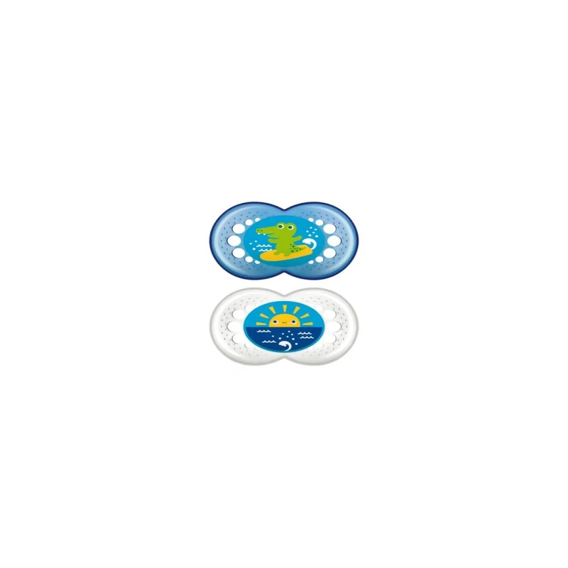 Mam Baby Original Soother 16 Silicone Blue Pack Of 2