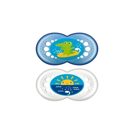 Mam Baby Original Soother 16 Silicone Blue Pack Of 2