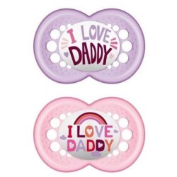 MAM I Love Daddy 170S Silicone Pacifier for Girls 2 Pieces