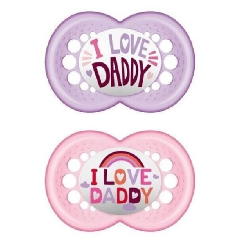 MAM I Love Daddy 170S Silicone Pacifier for Girls 2 Pieces