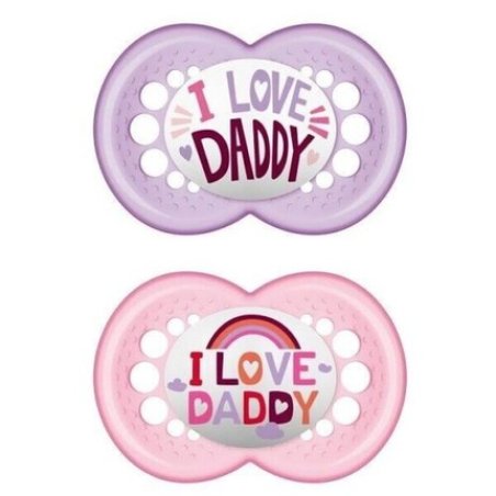 MAM I Love Daddy 170S Silicone Pacifier for Girls 2 Pieces