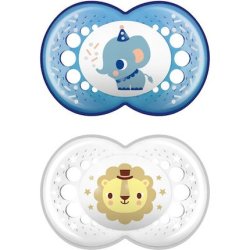 Mam Original Orthodontic Silicone Pacifier For Boys, 16 Months, 2 Pieces