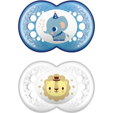 Mam Original Orthodontic Silicone Pacifier For Boys, 16 Months, 2 Pieces