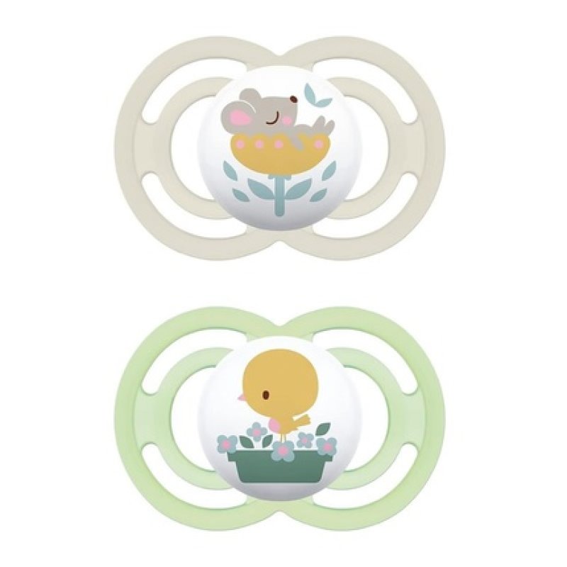 Mam Perfect Symmetrical Silicone Pacifier 16 Months Matt N Double Pack