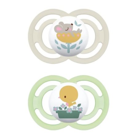 Mam Perfect Symmetrical Silicone Pacifier 16 Months Matt N Double Pack