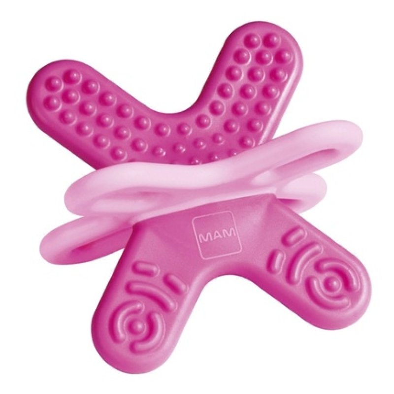 Mam C124 Bite & Relax Teething Ring with 2 Sterilizers Pink