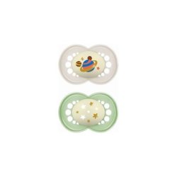Mam Original Night Silicone Pacifiers Skinsoft 16 Months 260u - Unisex, 2 Pack