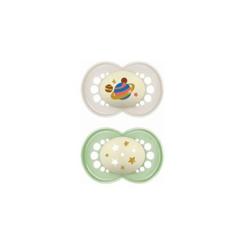 Mam Original Night Silicone Pacifiers Skinsoft 16 Months 260u - Unisex, 2 Pack