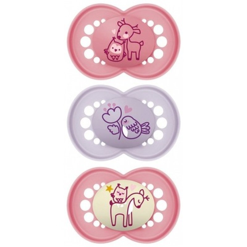 Mam Original Nature Pacifiers and Night Pacifier for 18 Months and Older - Pack of 3