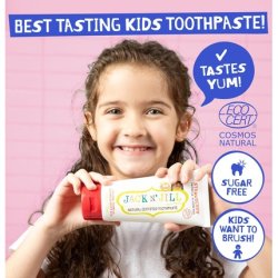 Jack N Jill Natural Certified Kids Toothpaste Fluoride-Free for Toddlers & Babies