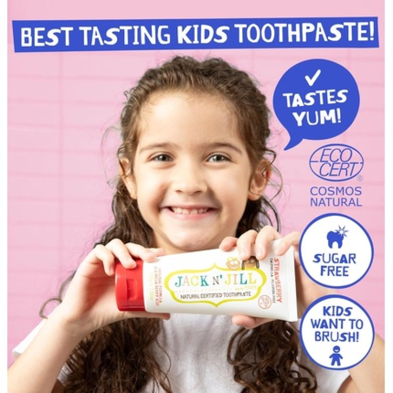 Jack N Jill Natural Certified Kids Toothpaste Fluoride-Free for Toddlers & Babies