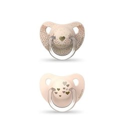 Suavinex Chupete Tetina Anatomica Silicona 6-18 Meses X2 Dorado