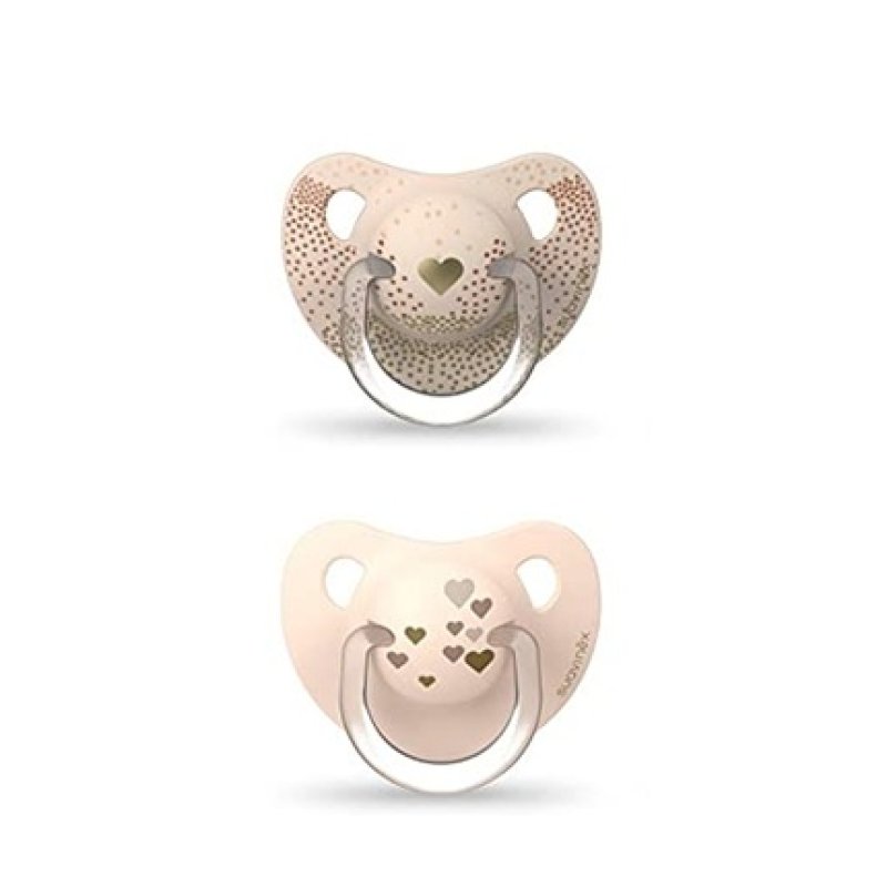 Suavinex Chupete Tetina Anatomica Silicona 6-18 Meses X2 Dorado