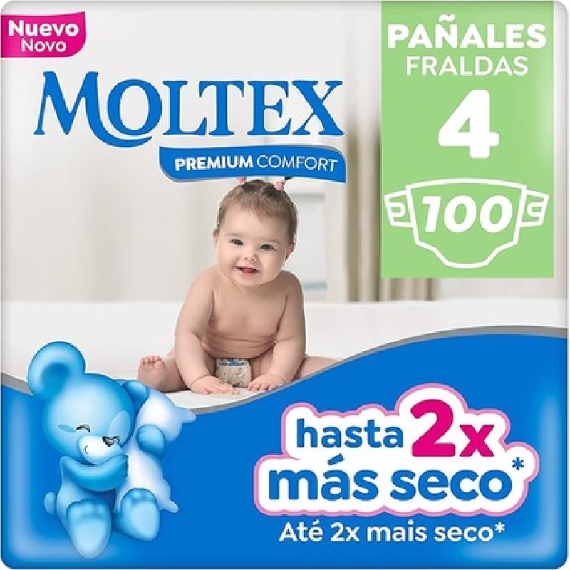 Moltex Diapers Size 4 9-15 Kg - 100 Diapers 2 Bags Of 50 Units