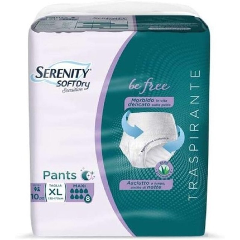 Serenity Soft Dry Sensitive Be Free Pannoloni Pants XL Maxi 10 Pants