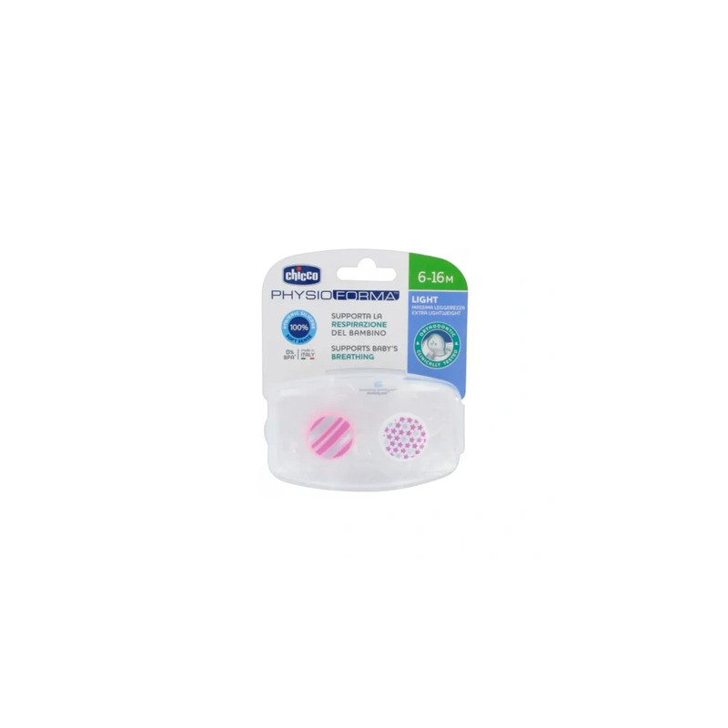 Chicco Chicco Physio Pacifier Light Pink 616 Months 2 Units