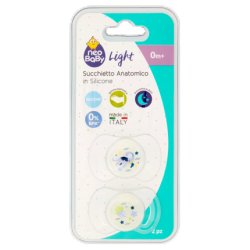 Neo Baby Silicone Anatomical Sucker Dino Glow 0m 2 Pieces