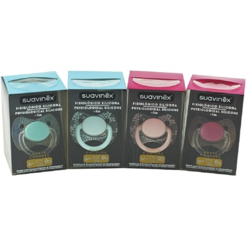Suavinex Pacifier Physiological Haute Couture Silicone Various Colors 4m
