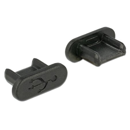 Staubschutz für USB 2.0 Micro-B Buchse ohne Griff 10 Stück schwarz