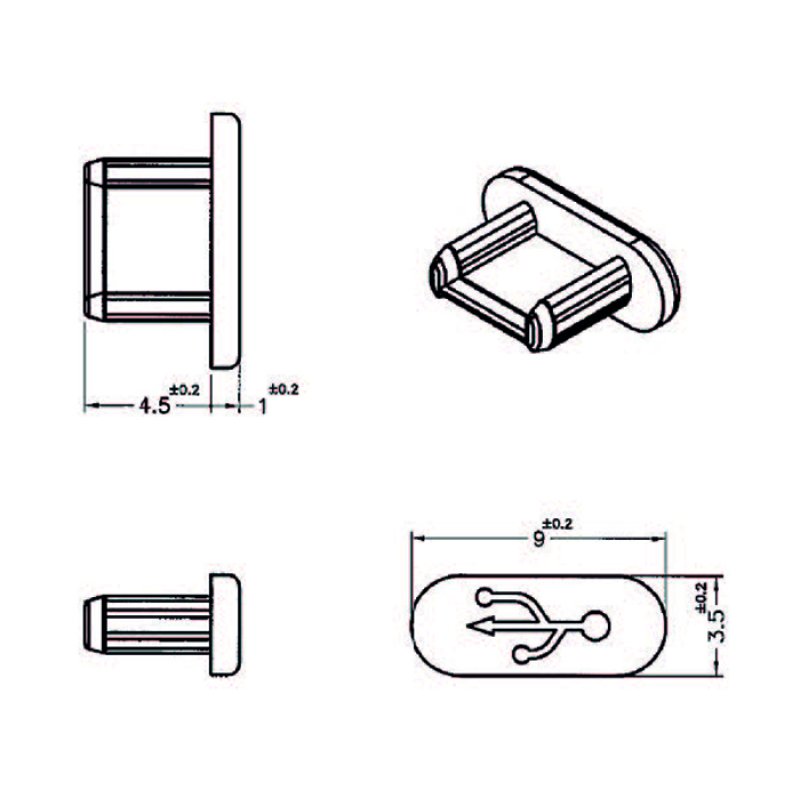 DeLOCK 64007 protection de sécurité pour prise USB Micro-B Noir 10 pièce(s)