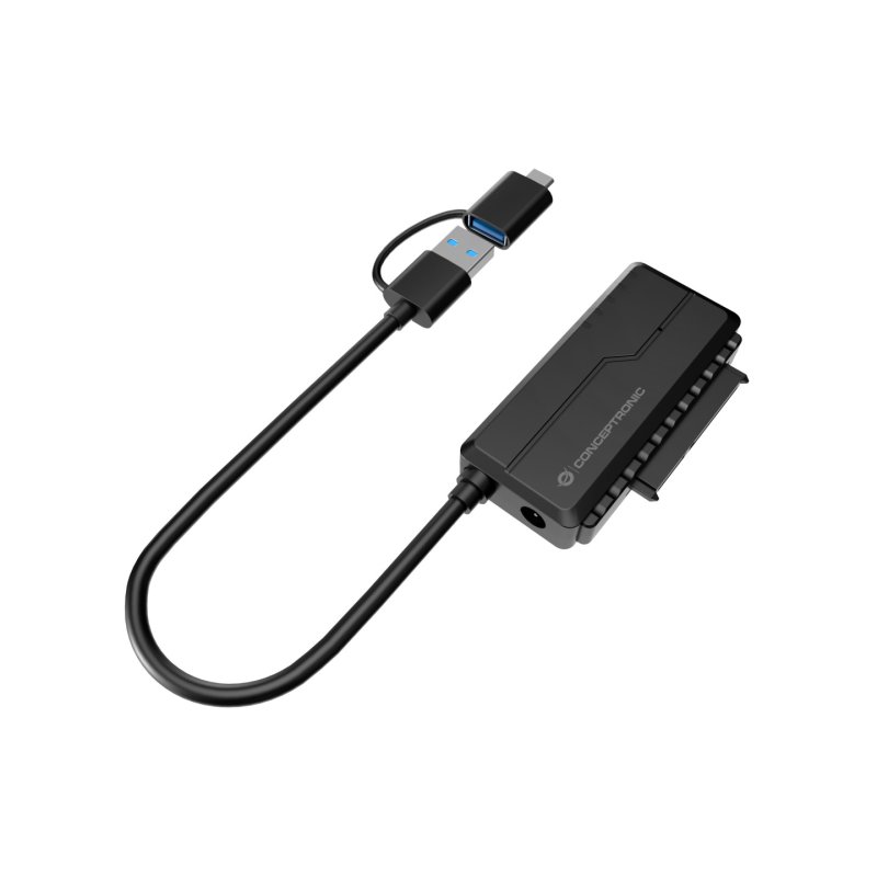 CONCEPTRONIC Adapter USB-A/-C3.0-SATA 22Pin St/Bu schwarz
