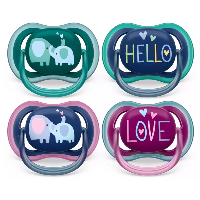 Avent Philips Philips Avent Ultra Air Orthodontic Silicone Pacifiers 18 Months 2 Pack