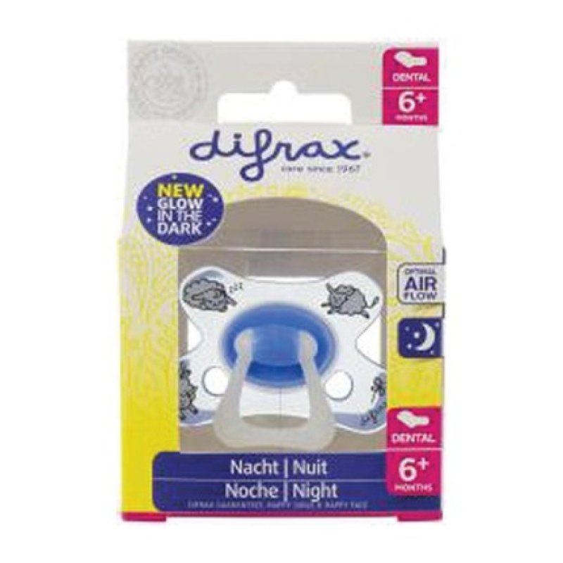 Difrax Dental Pacifier Night Glow For Babies 6 Months