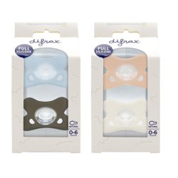 Difrax Natural Silicone Pacifier 0-6 Months Assorted