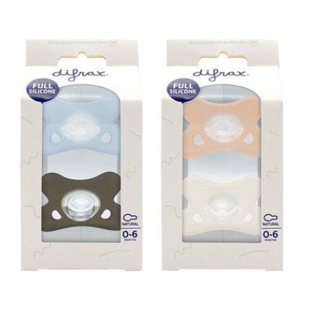 Difrax Natural Silicone Pacifier 0-6 Months Assorted