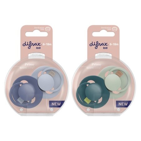 Difrax Dynamic Pacifier Prime 6-18 Months Assorted
