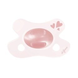 Difrax Natural Little Venture Newborn Soft Pink Hearts Pacifier