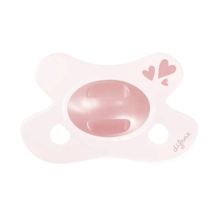 Difrax Natural Little Venture Newborn Soft Pink Hearts Pacifier