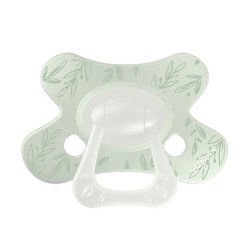 Difrax Natural Pacifier Little Venture 6 Months Dusty Green Leafs