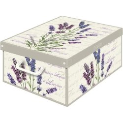 Lavatelli Kanguru Decorative Storage Box With Handles And Lid Collection Lavender Large
