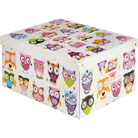 Lavatelli Kanguru Decorative Storage Box With Handles And Lid Collection Owls 50x39x24 Cm