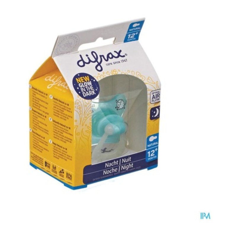 Difrax Natural Night Glow Pacifier For Babies 12 Months