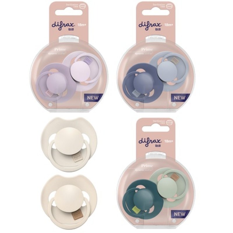 Difrax Dynamic Pacifier Prime 18 Months Assorted