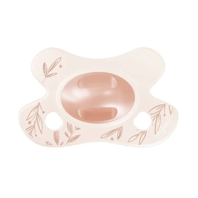 Difrax Natural Little Venture Newborn Pacifier In Dusty Pink Leafs