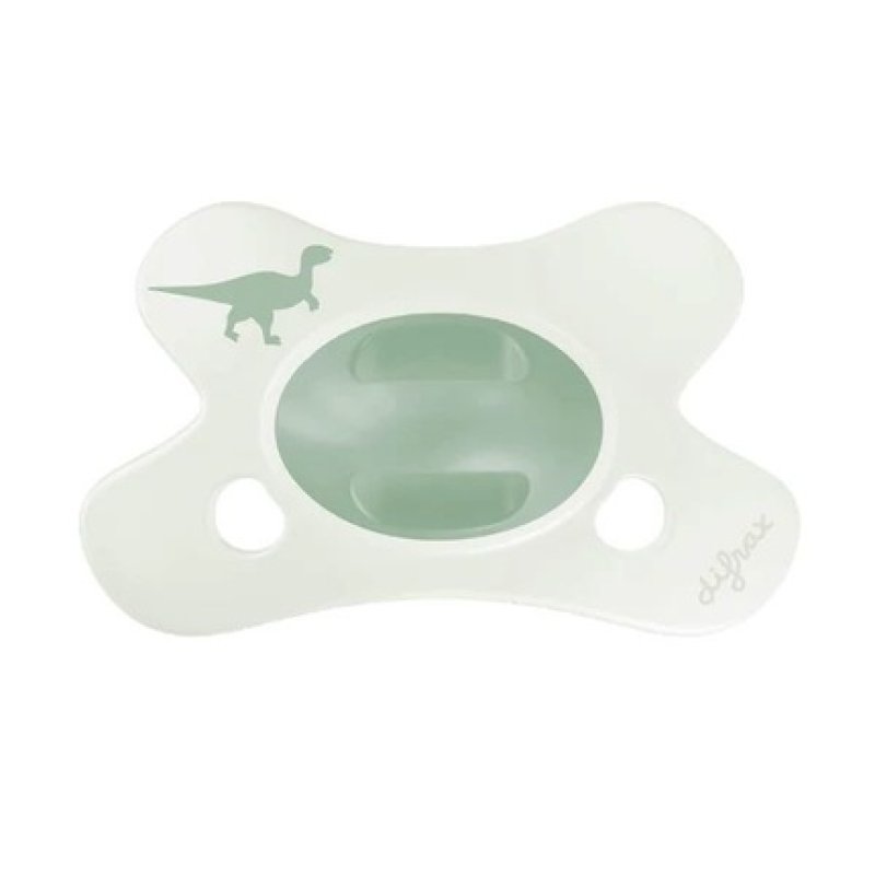 Difrax Natural Pacifier Little Venture 0-6 Months Little Green Dino