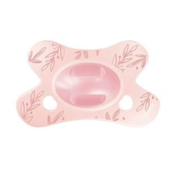 Difrax Natural Little Venture Pacifier 0-6 Months Soft Pink Leafs