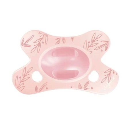 Difrax Natural Little Venture Pacifier 0-6 Months Soft Pink Leafs