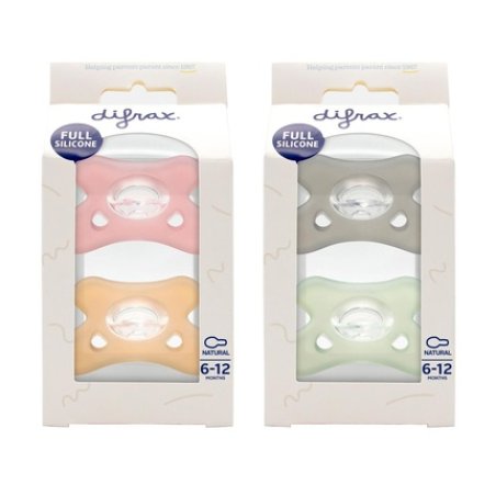 Difrax Natural Silicone Pacifier 6-12 Months Assorted