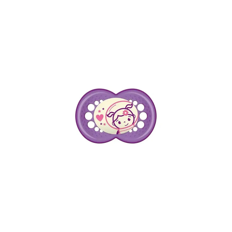 Mam Baby Dummy Original Night 16 Silicone Pink - Ideal For Babies 16 Months And Older