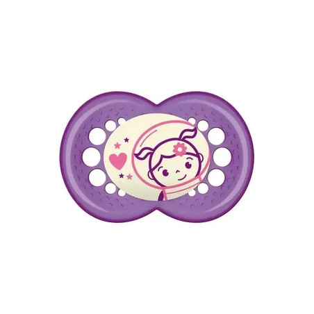 Mam Baby Dummy Original Night 16 Silicone Pink - Ideal For Babies 16 Months And Older