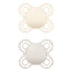 MAM Perfect Start S188 Ultra Soft SkinSoft Silicone Pacifier for Babies 0-2 Months Neutral 2 Pack with Self-Sterilizing
