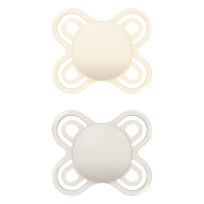 MAM Perfect Start S188 Ultra Soft SkinSoft Silicone Pacifier for Babies 0-2 Months Neutral 2 Pack with Self-Sterilizing